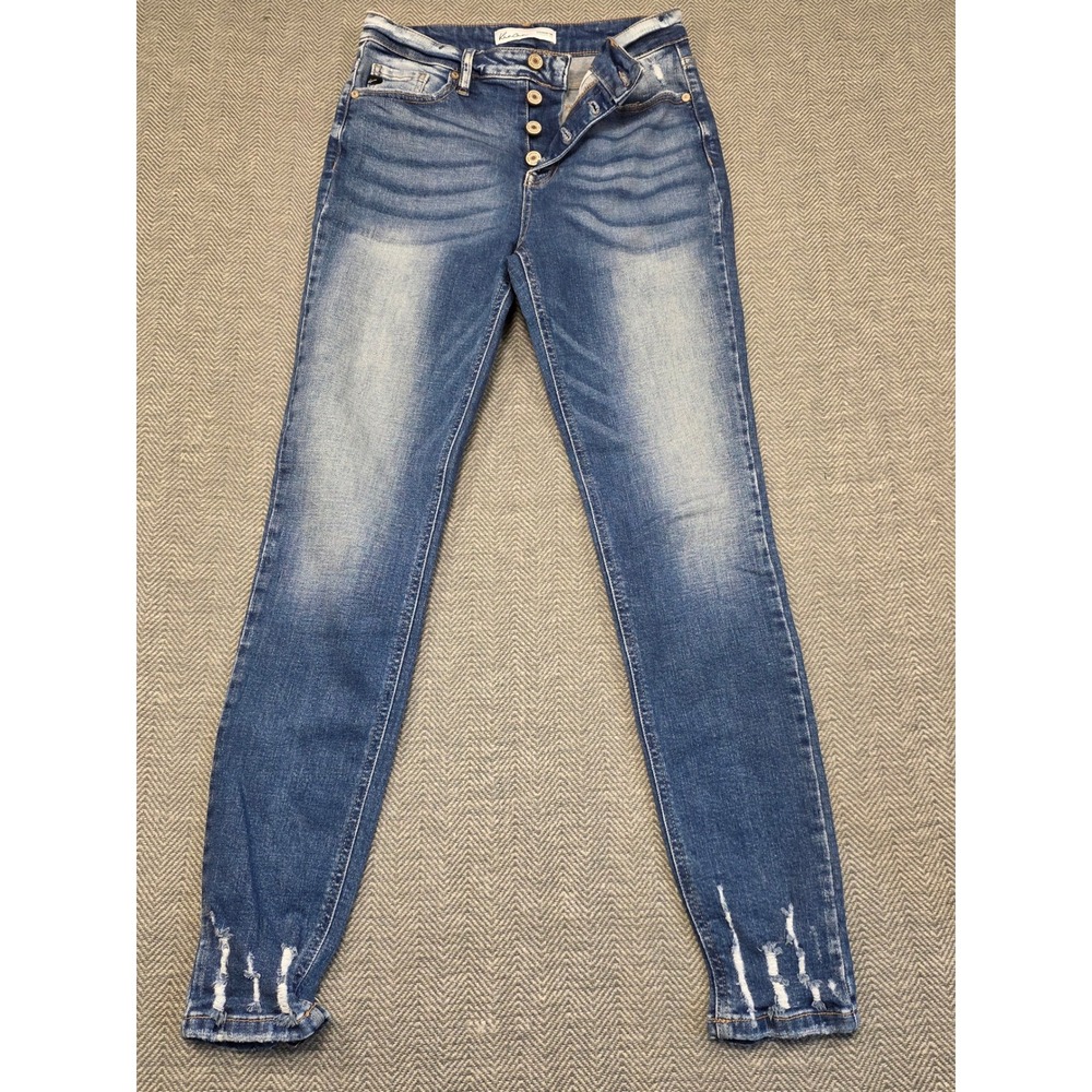 KanCan Maurices Womens High Rise Skinny Jeans Medium Wash Distressed Buttonâ Fly